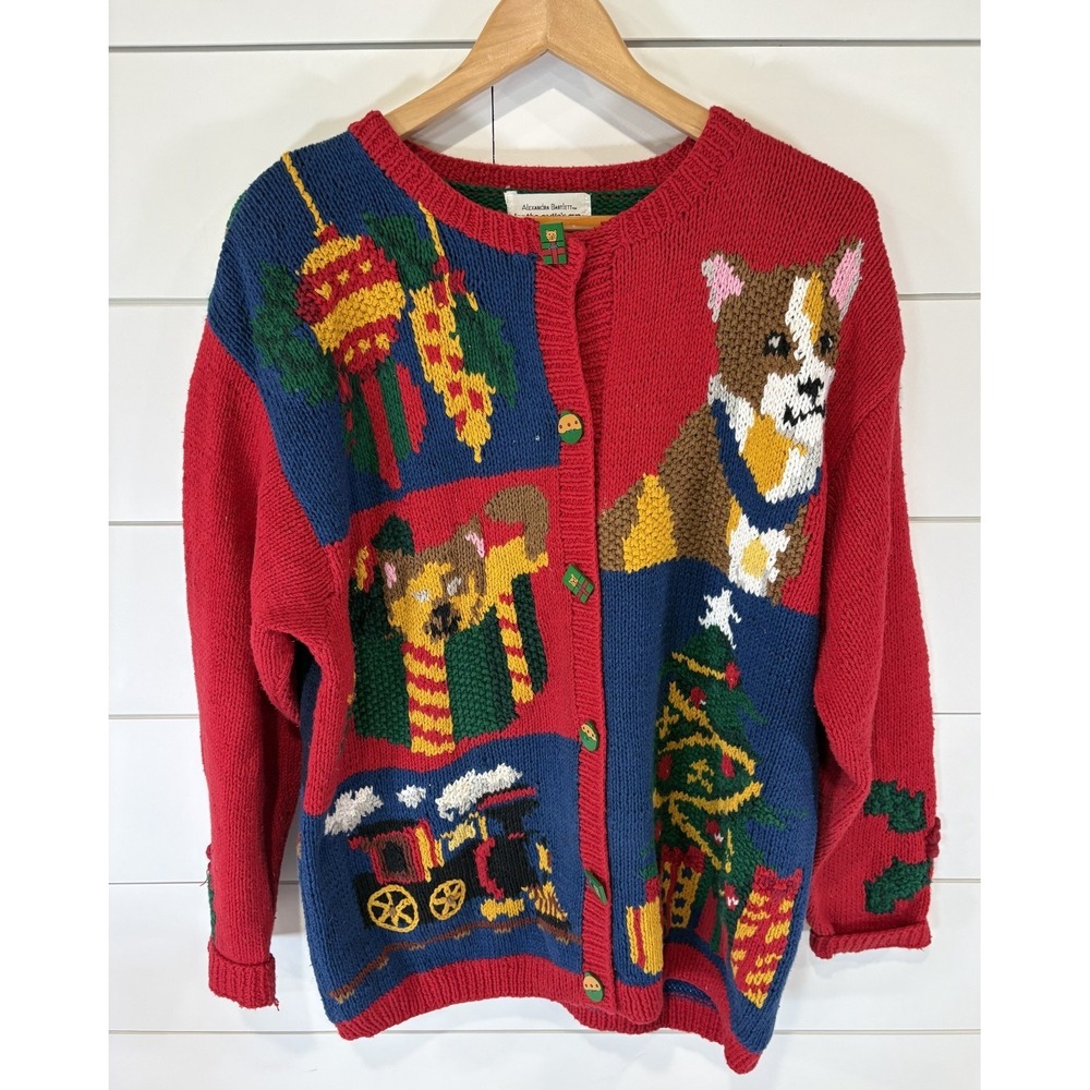 Alexandra Bartlett For The Eagle's Eye Sweater Cardigan Womens 2XL Red Christmas